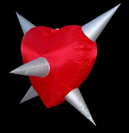inflatable,heart,spikes
