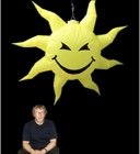 Hanging Disc-Based Smiley Spikey Sun Inflatable 182cm x 182cm/6ft x 6ft 